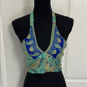 GOA bralet top bra beach vacation S silk mix